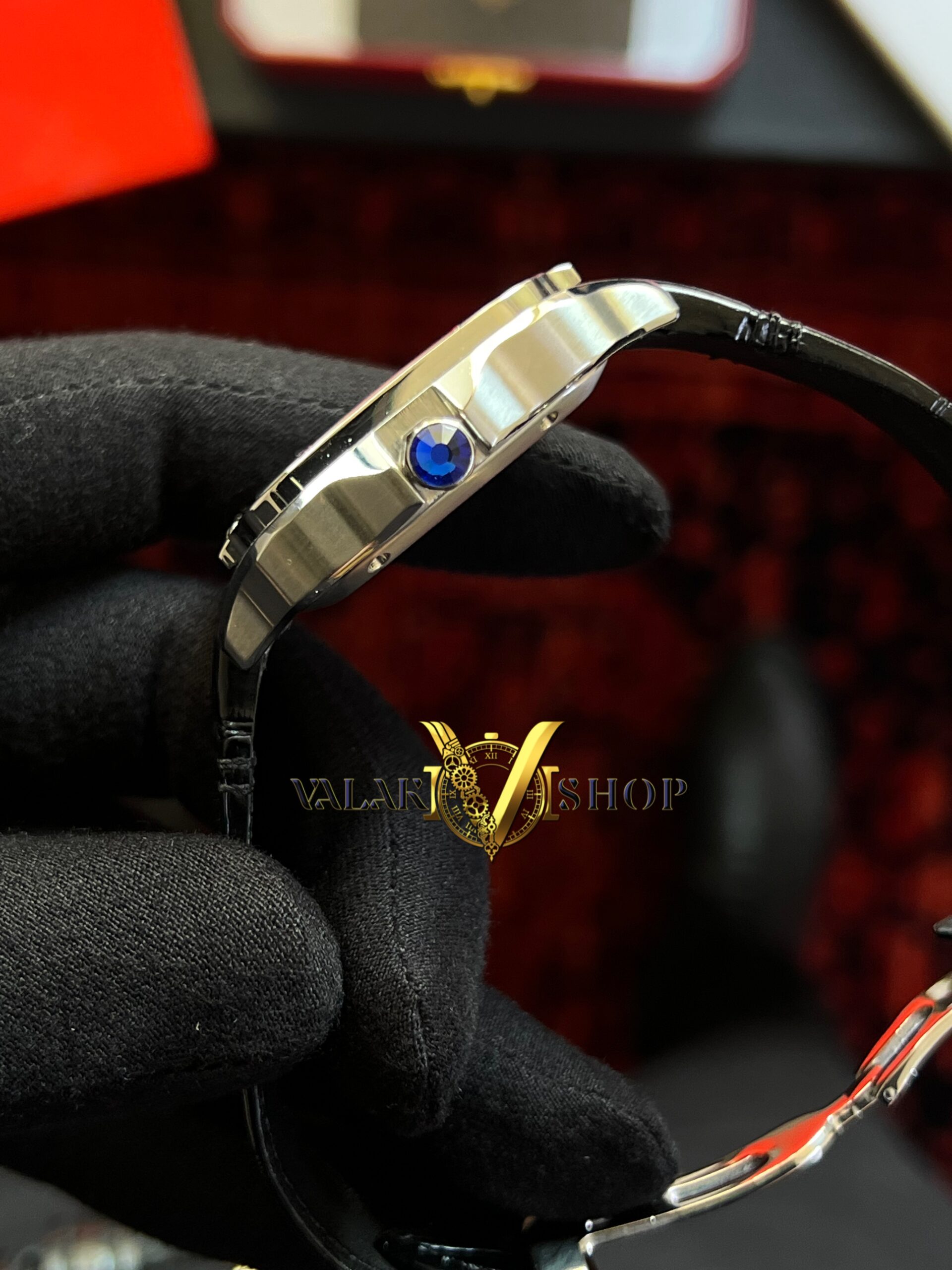 ساعت مردانه کارتیه دسانتوس مشکی cartier de santos - Image 6