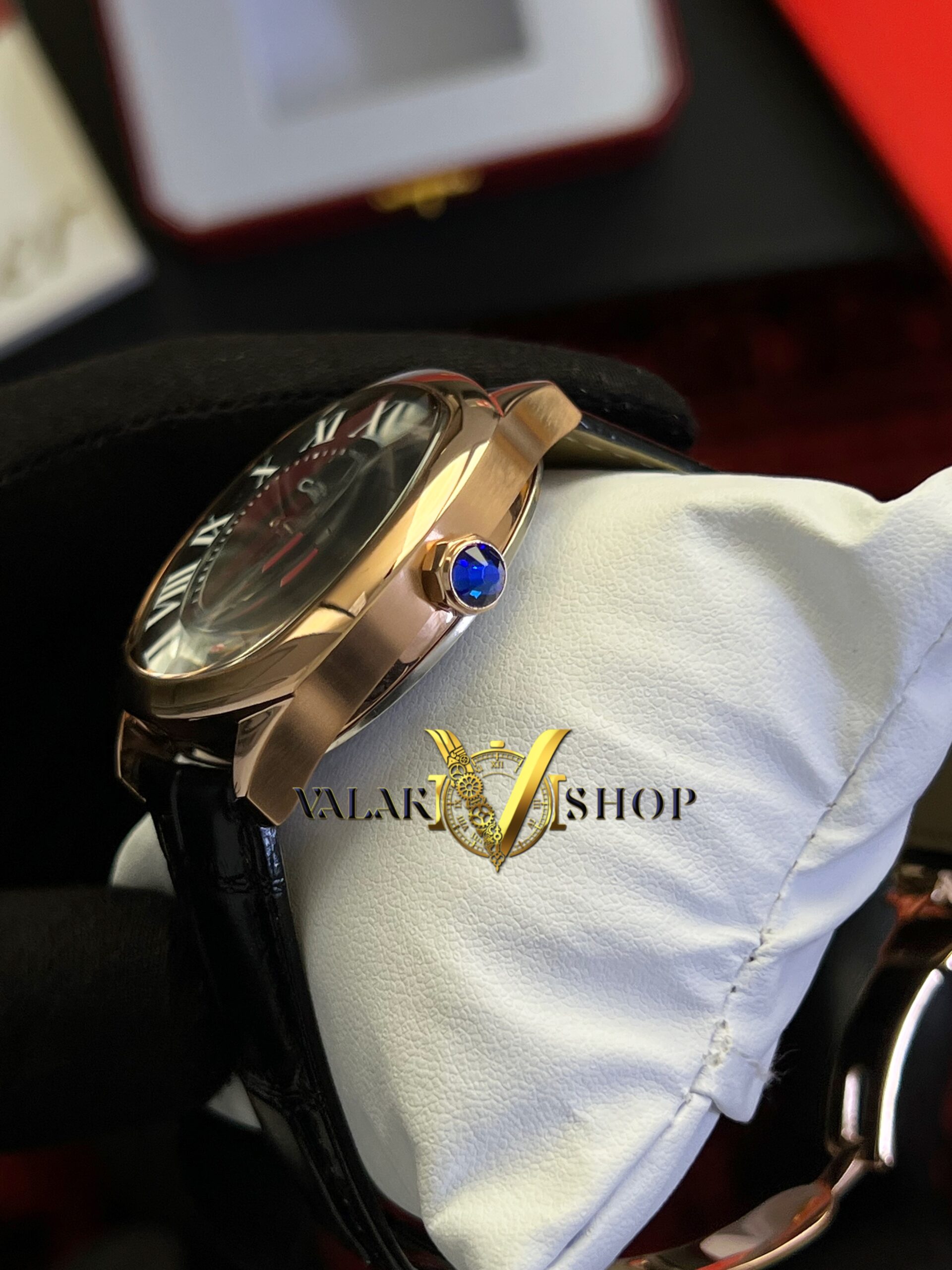 ساعت مردانه Cartier موتور اتومات رزگلد | پشت شیشهای 5311 - Image 6