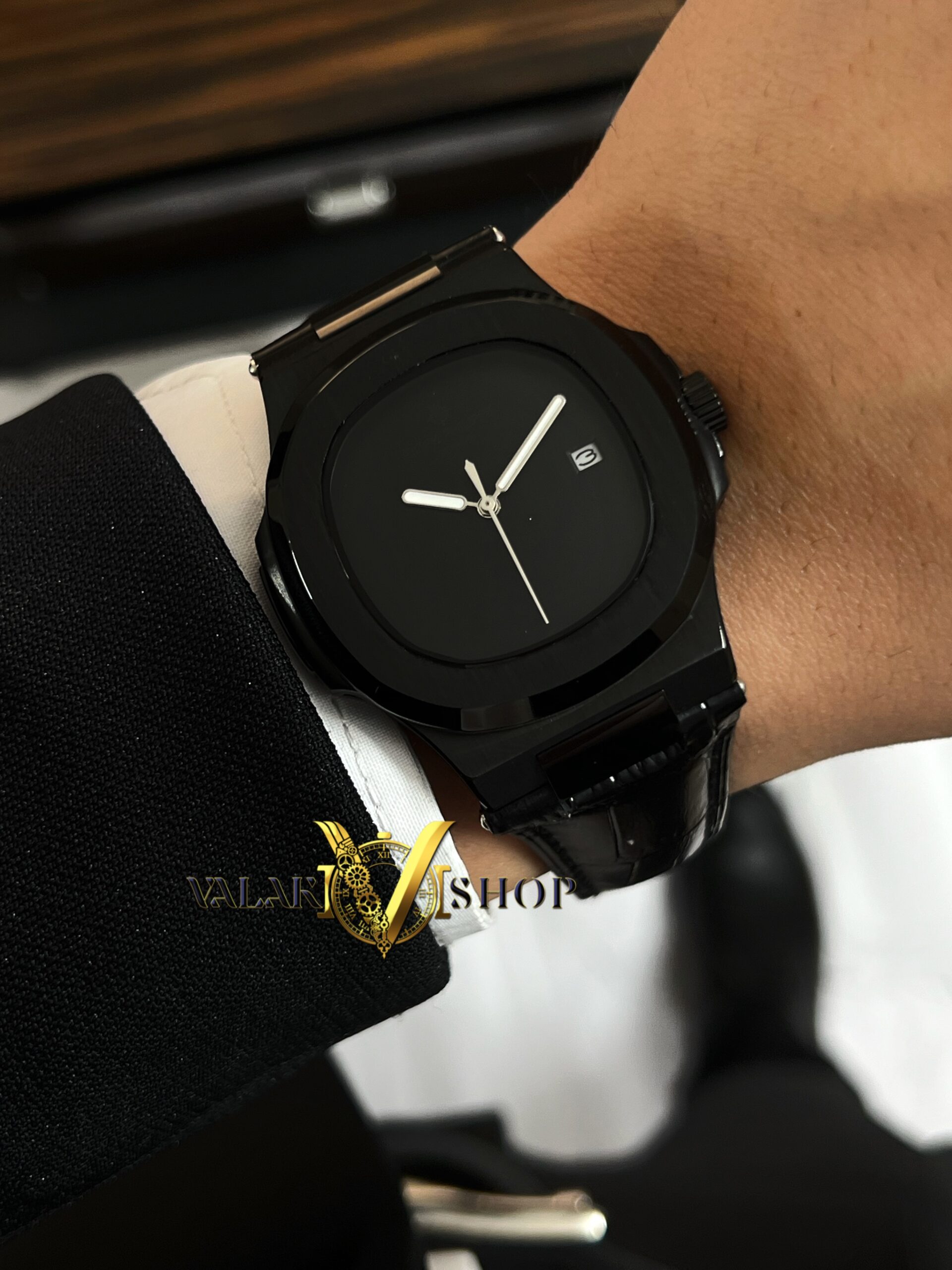 ساعت پتک فیلیپ اتوماتیک صفحه مهندسی مشکی Patek Philippe