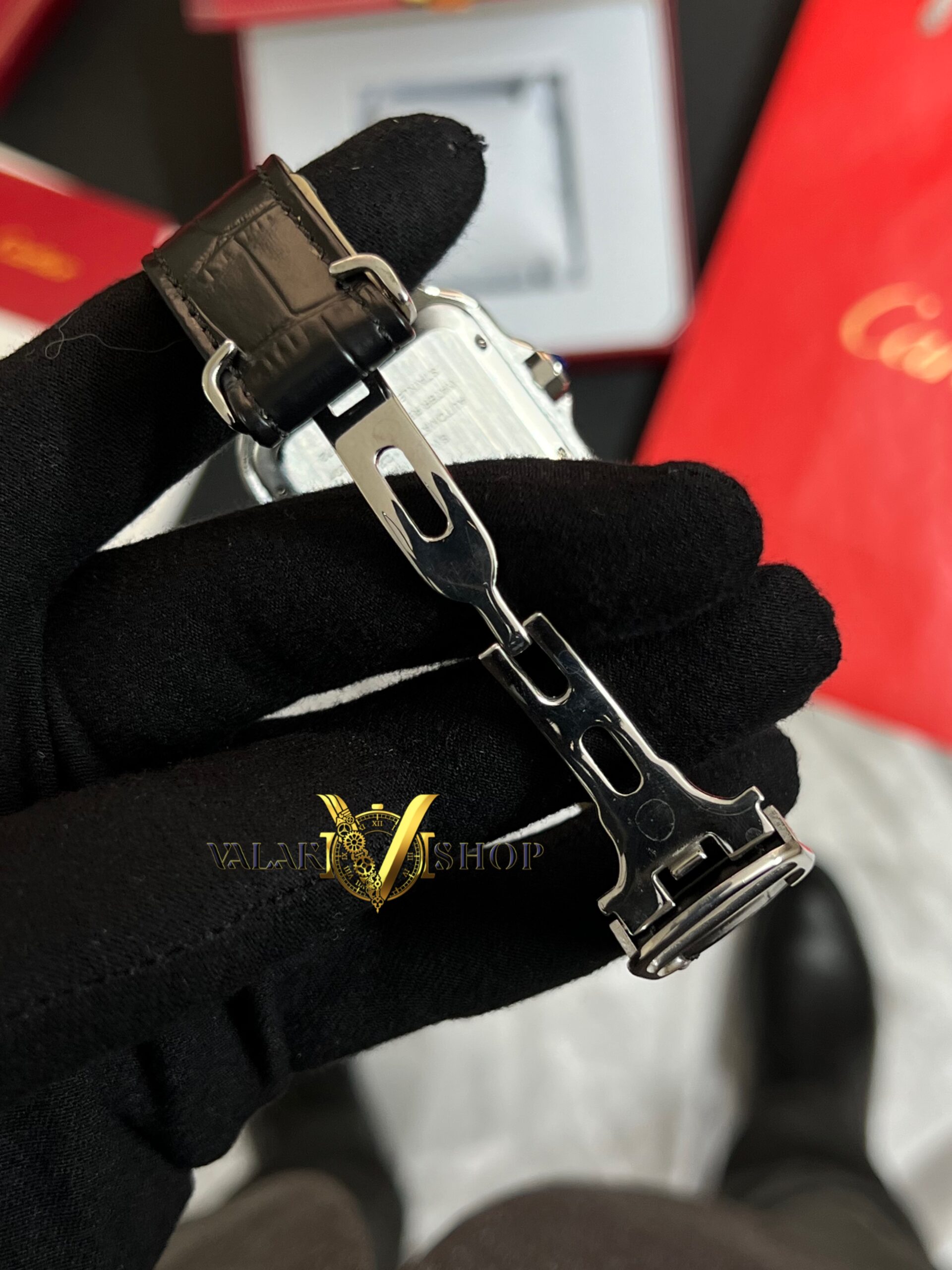 ساعت کارتیه دسانتوس بند چرمی Cartier de santoa - Image 3