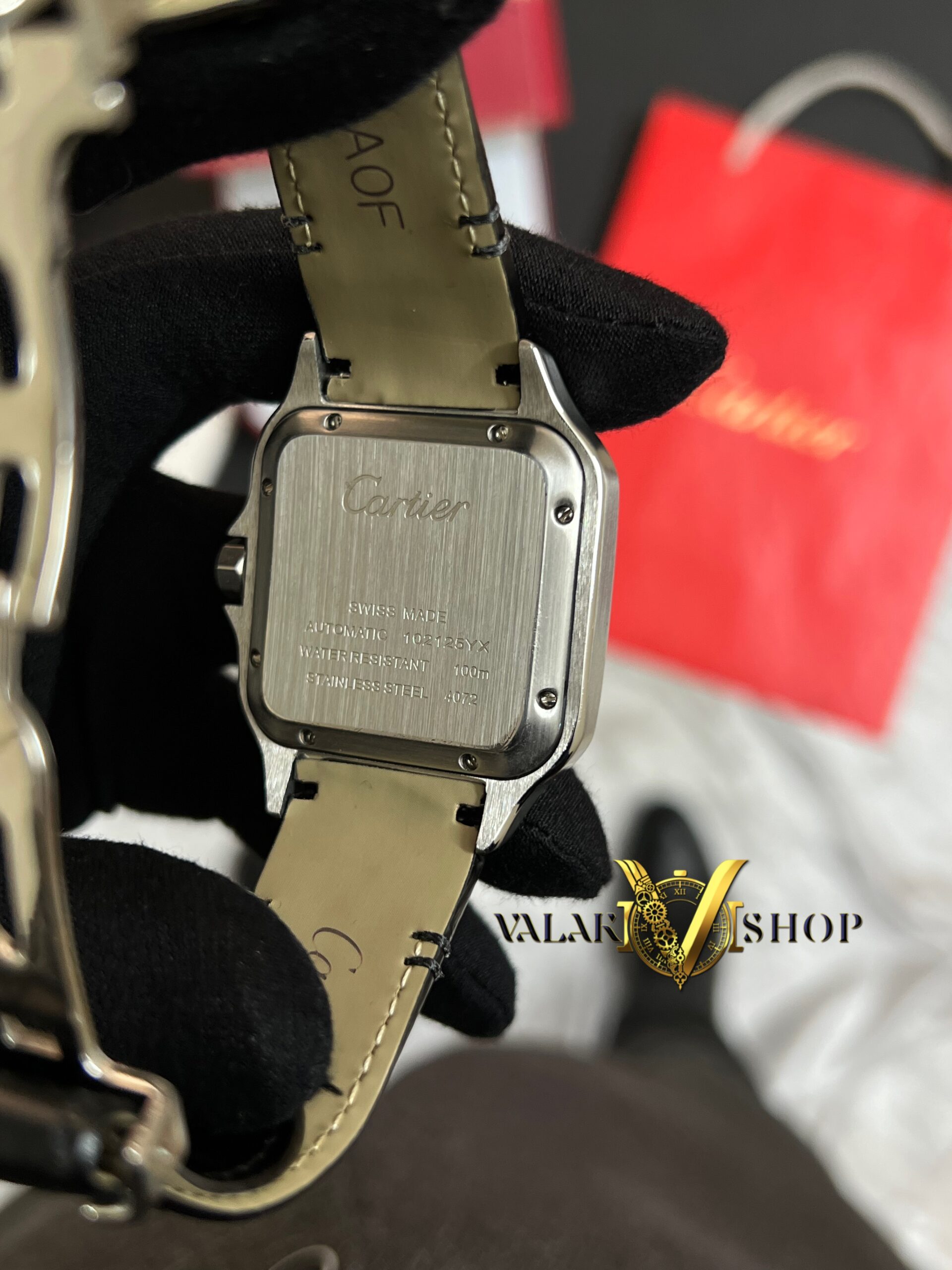 ساعت کارتیه دسانتوس بند چرمی Cartier de santoa - Image 4