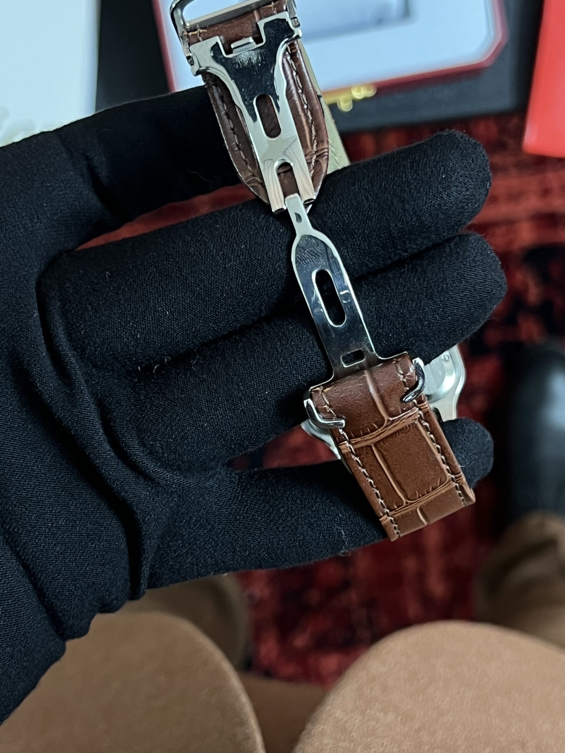 ساعت کارتیه دسانتوس بند چرمی قهوه ای Cartier De Santos - Image 3