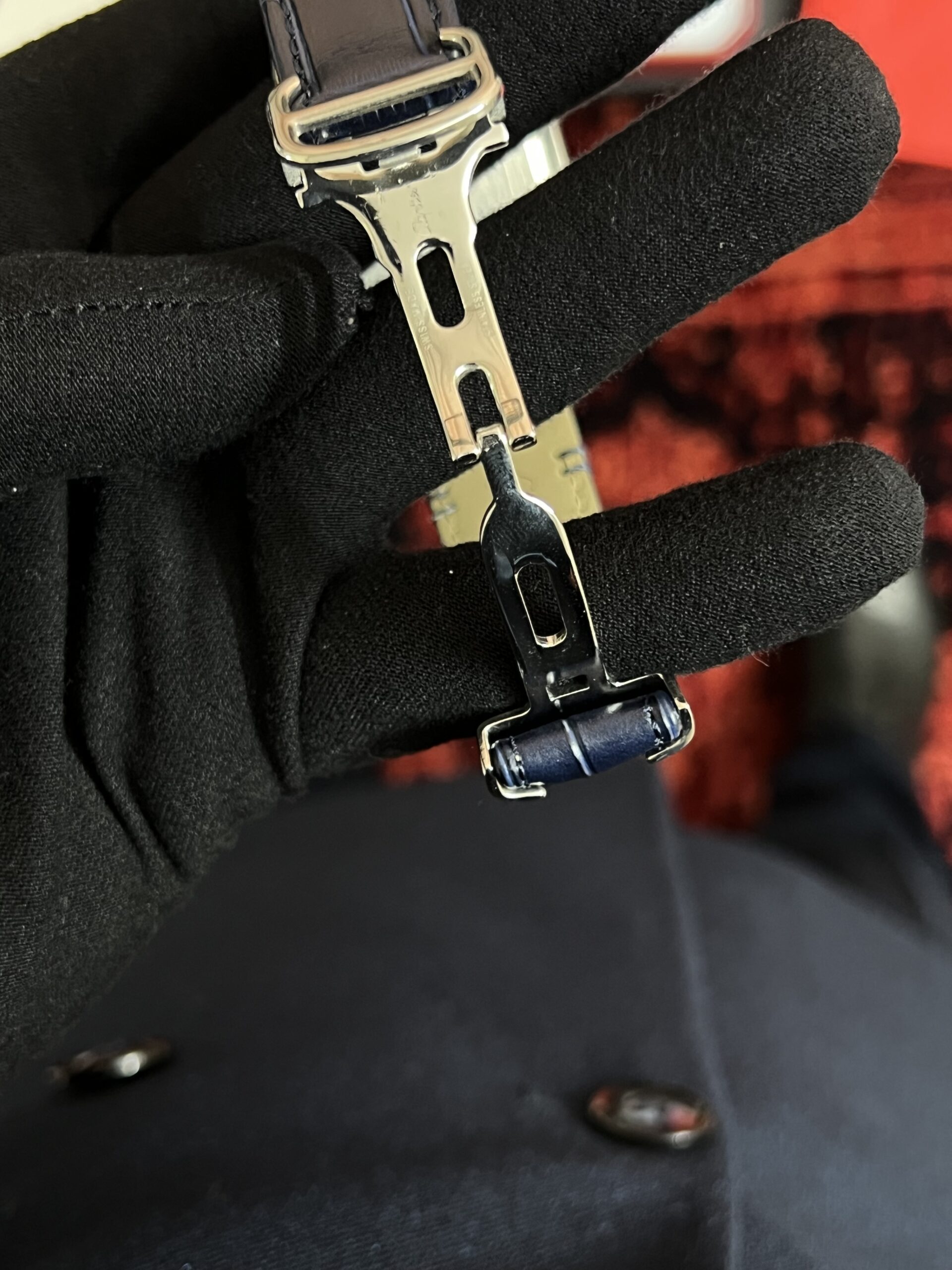 ساعت کارتیه دسانتوس بند چرمی سورمه ای Cartier De Santos - Image 4