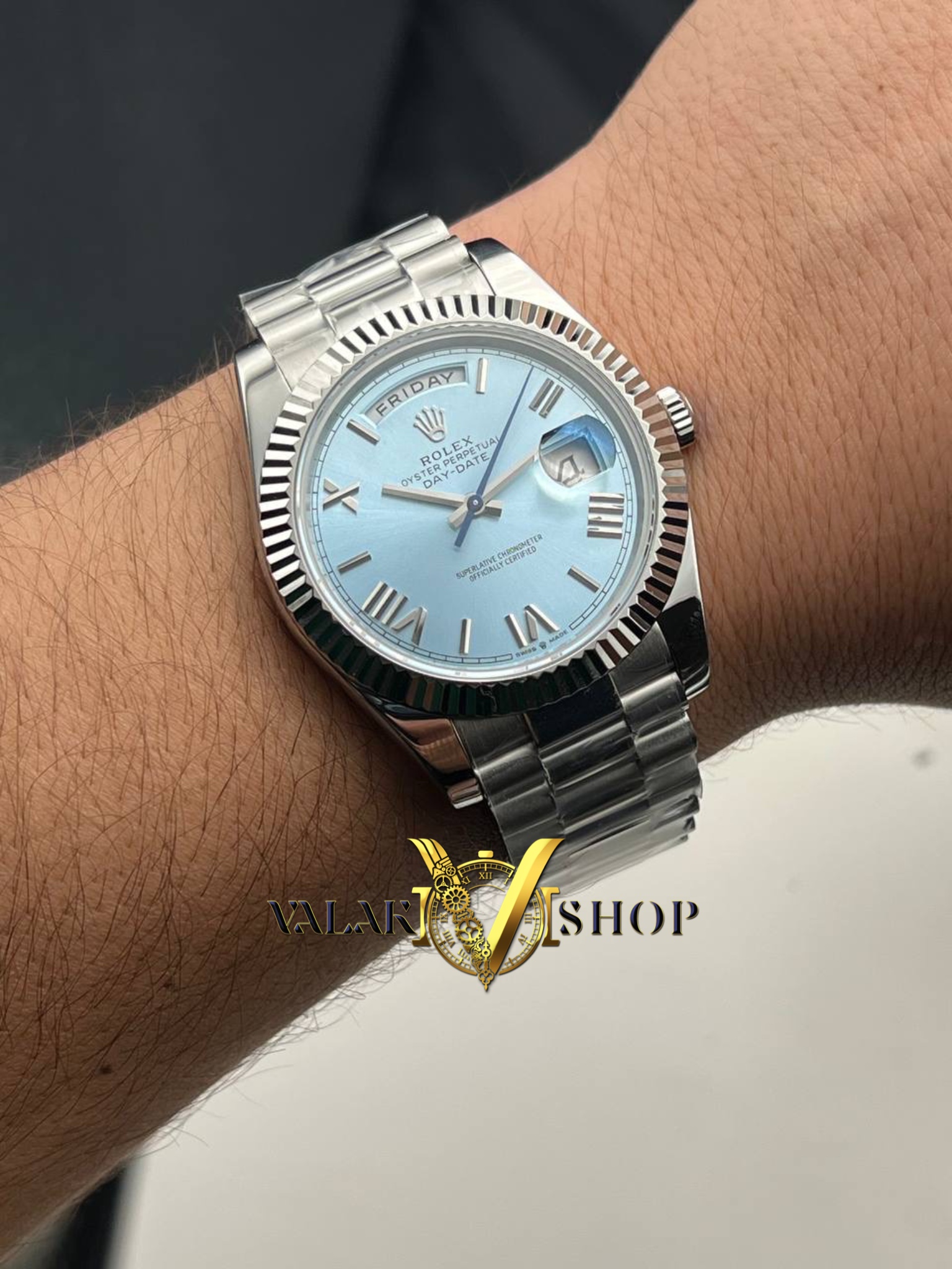 ساعت مردانه رولکس دی دیت اتوماتیک صفحه تیفانی Rolex Day Date - Image 3