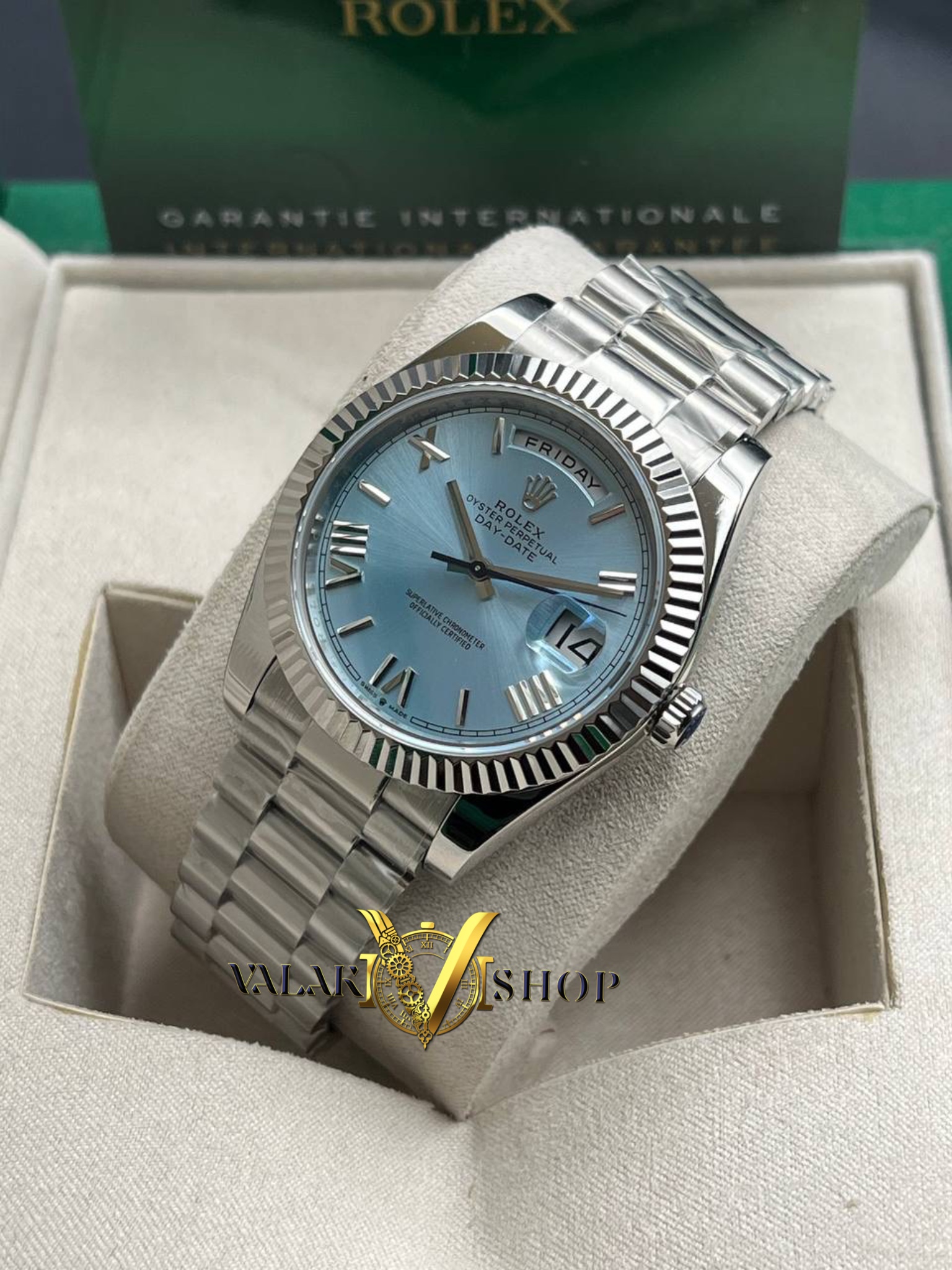 ساعت مردانه رولکس دی دیت اتوماتیک صفحه تیفانی Rolex Day Date - Image 2