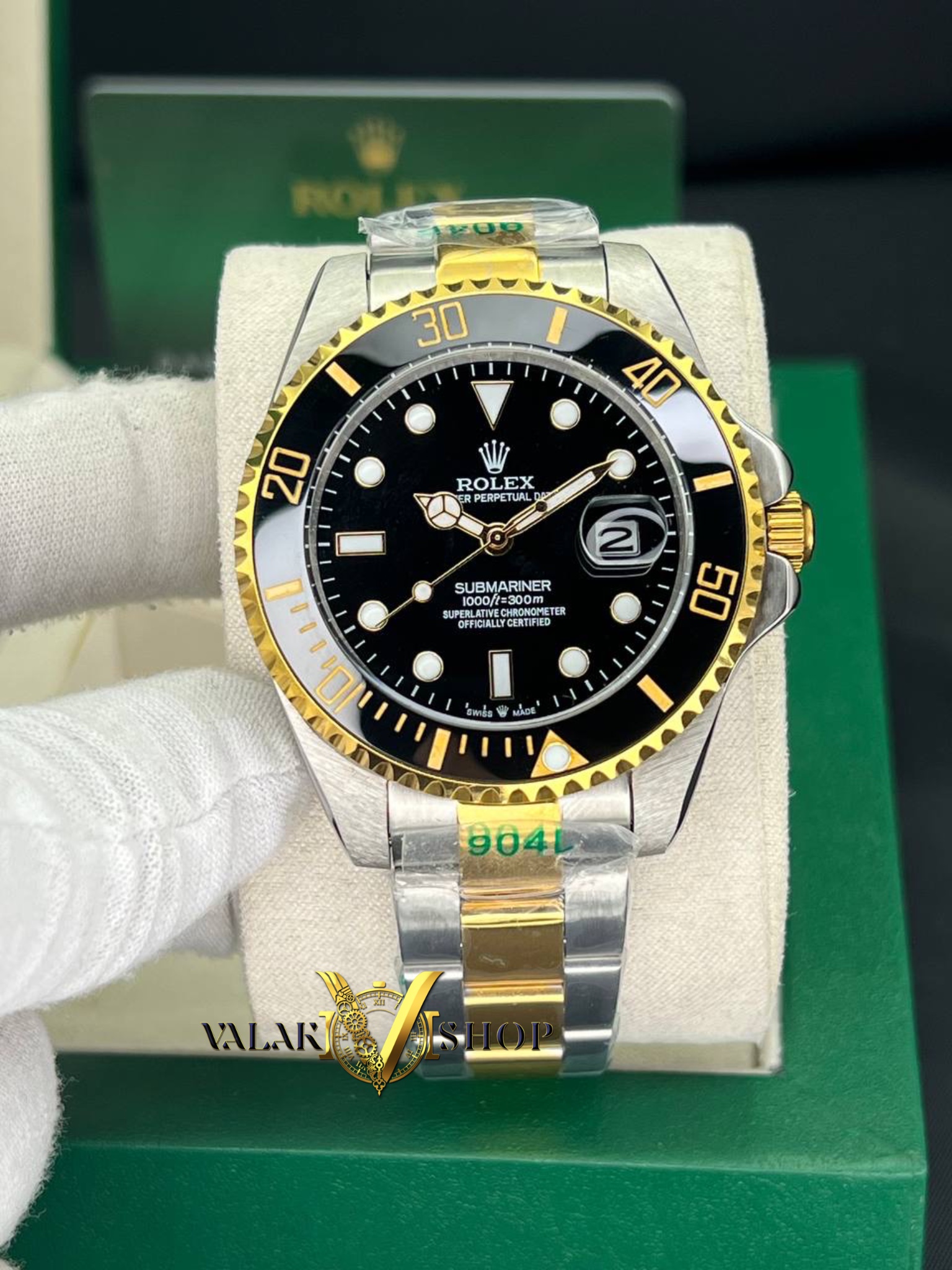 ساعت مردانه رولکس ساب مارینر دو رنگ طلایی Rolex Submariner