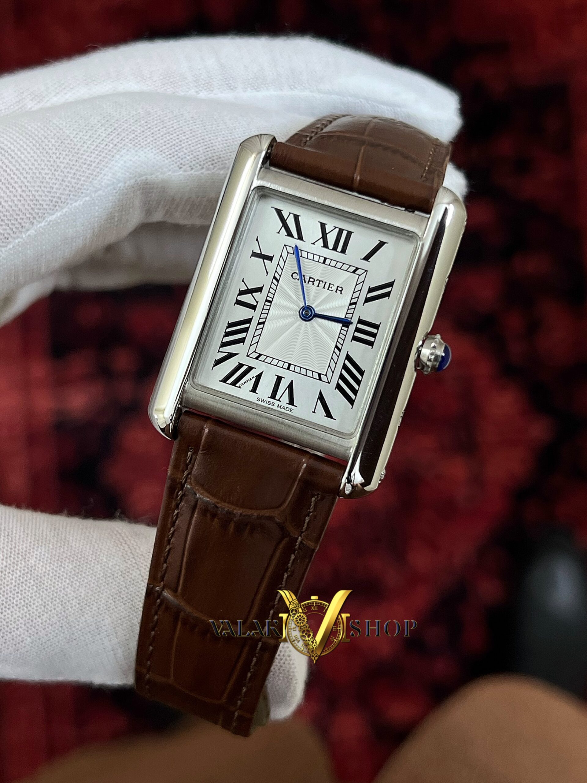 ساعت مردانه کارتیه تانک قهوه ای Cartier Tank