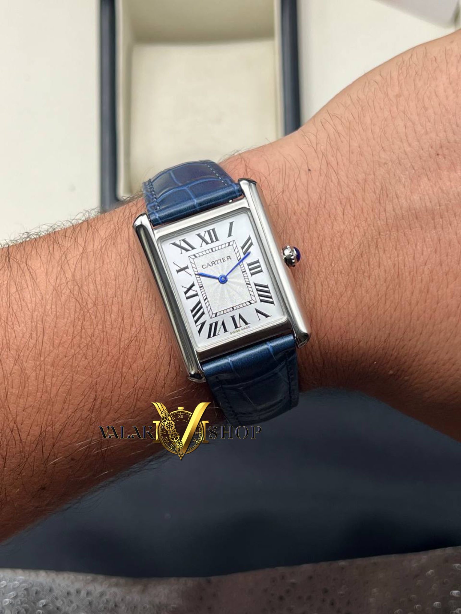 ساعت مردانه کارتیه تانک سورمه ای Cartier Tank - Image 2
