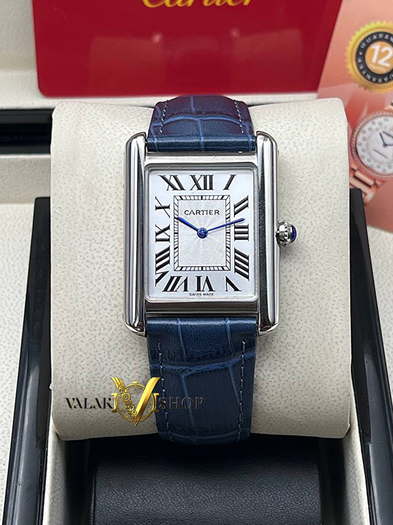 ساعت مردانه کارتیه تانک سورمه ای Cartier Tank - Image 3