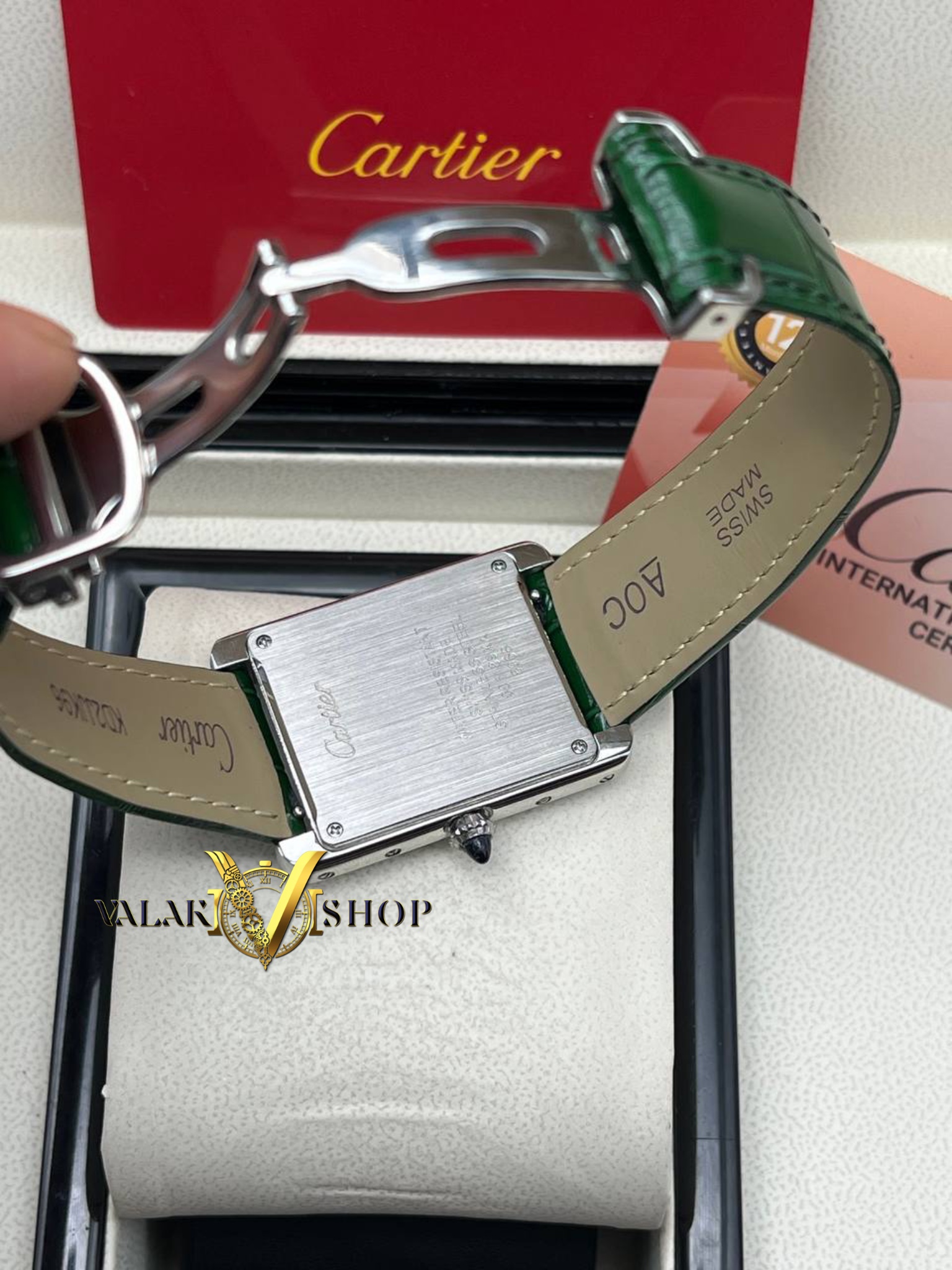ساعت مردانه کارتیه تانک سبز Cartier Tank - Image 3