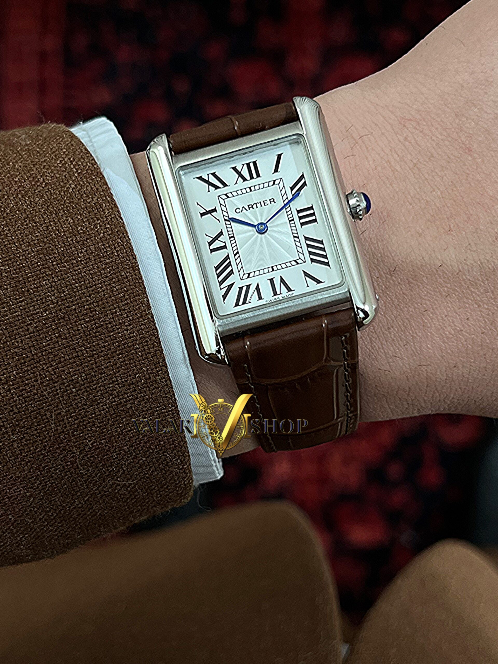 ساعت مردانه کارتیه تانک قهوه ای Cartier Tank - Image 6